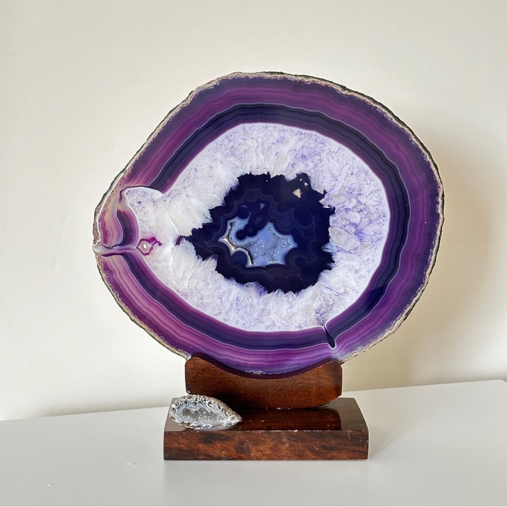 Large Natural Brazilian Agate Slice Stone/Crystal - Purple